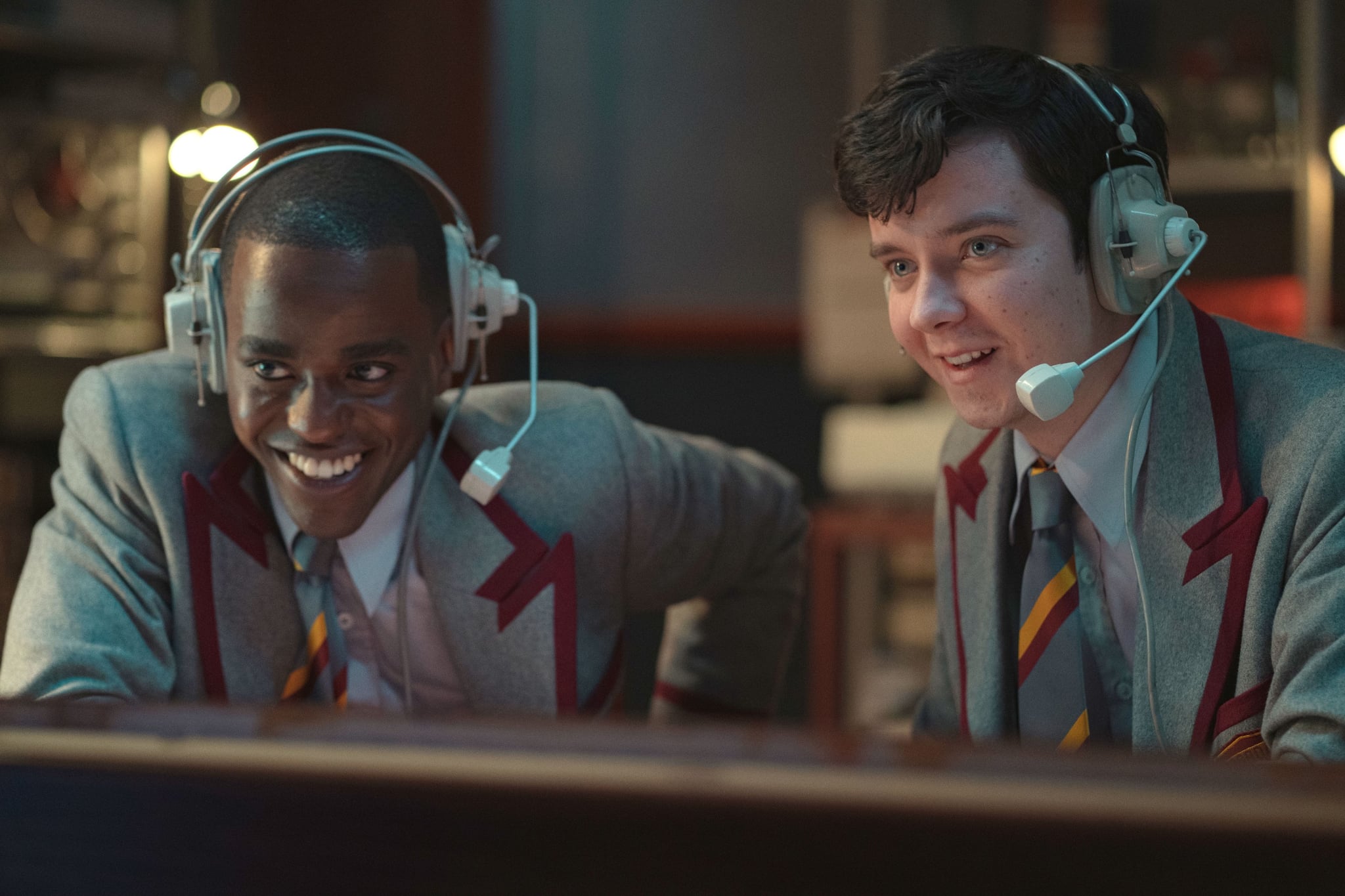 SEX EDUCATION, from left: Ncuti Gatwa, Asa Butterfield, (Season 3, ep. 307, aired Sept. 17, 2021). photo: Sam Taylor / Netflix / Courtesy Everett Collection