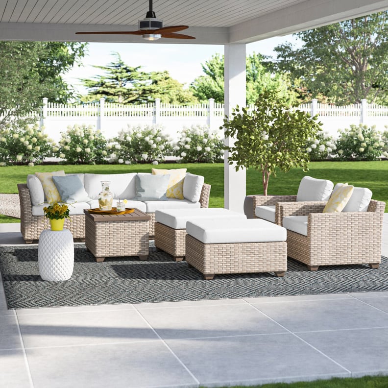 Rochford All Weather Wicker/Rattan 7 Person Seating Group with Cushions