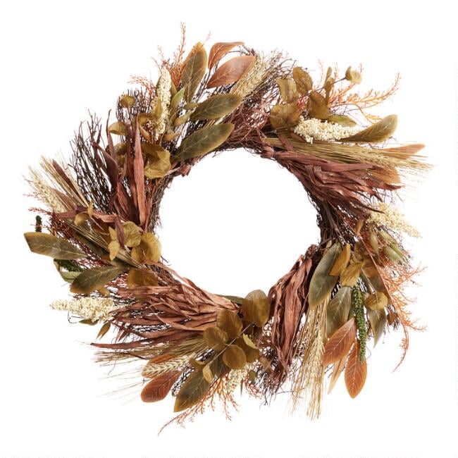 Faux Fall Grasses Wreath