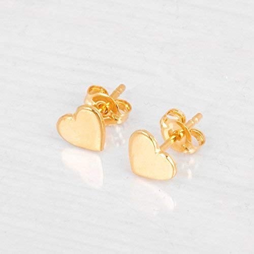 Gold Heart Stud Earrings