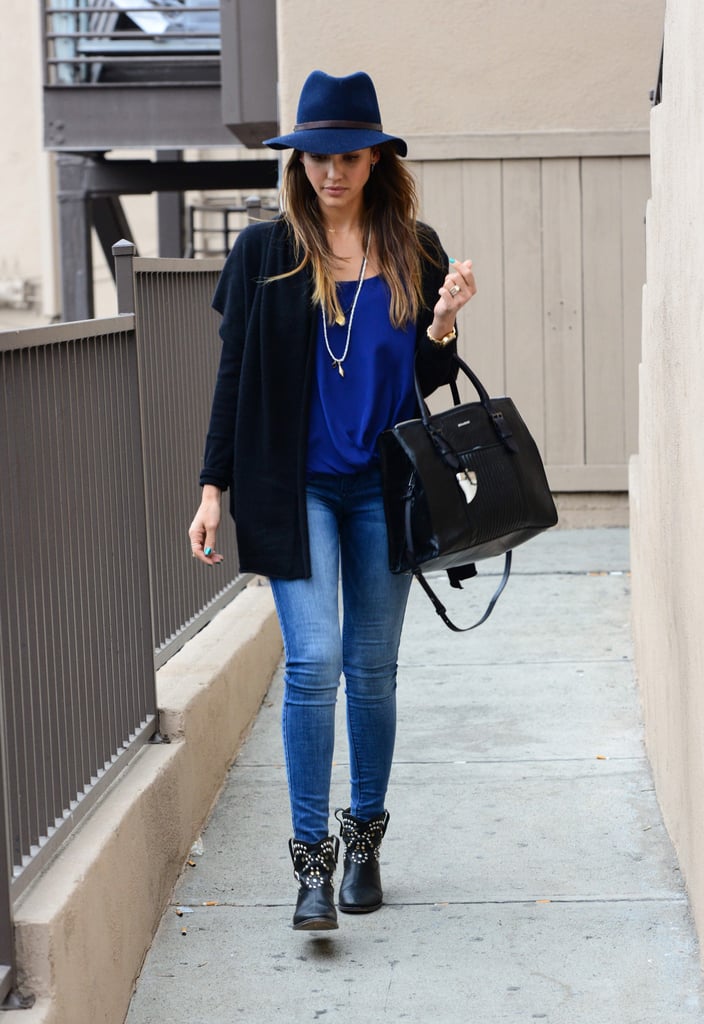 Jessica Alba in Studded Isabel Marant Boots