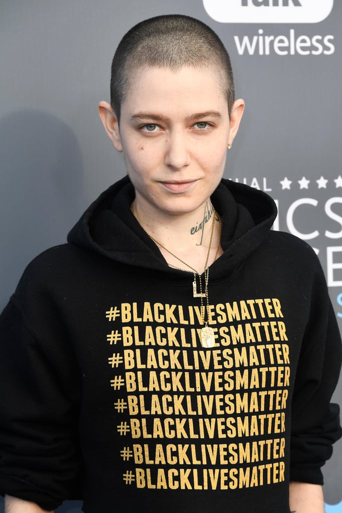 Asia Kate Dillon's Sweatshirt at Critics' Choice Awards 2018
