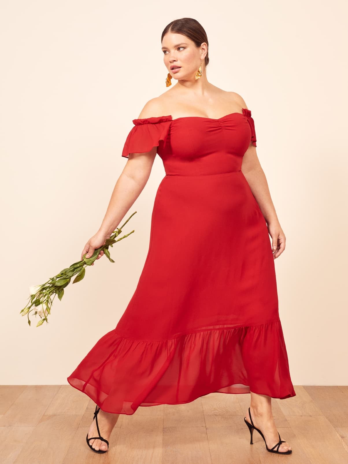 reformation butterfly dress red