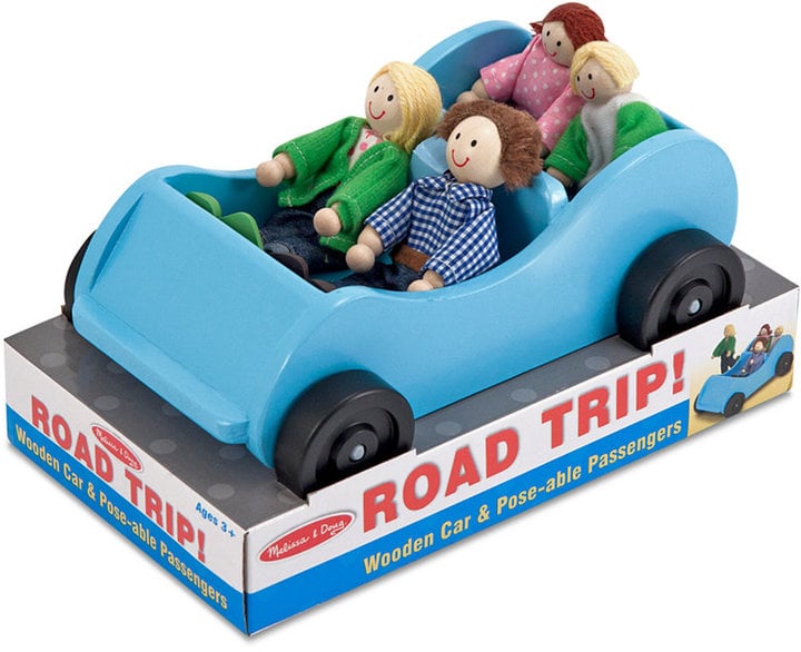 Melissa & Doug Kids' Road Trip! Wooden Car & Pose-Able Passengers