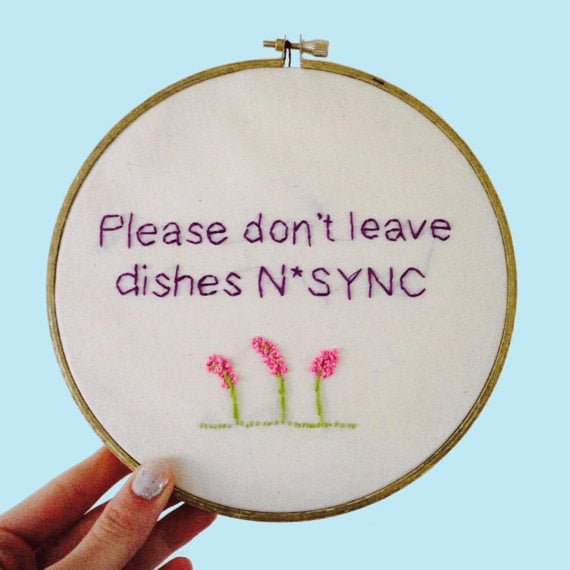 *NSYNC Pun Embroidered Hoop Art