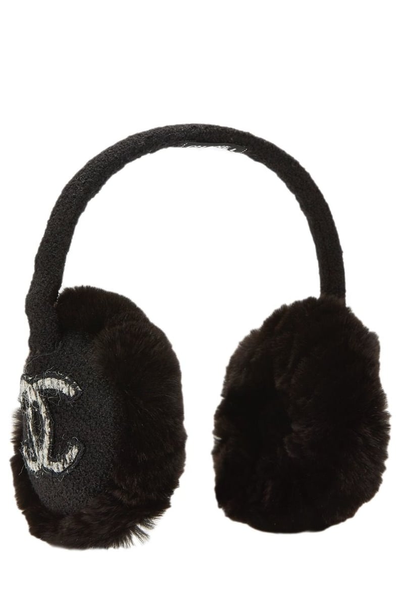 Chanel Black Terry Cloth Ear Muffs