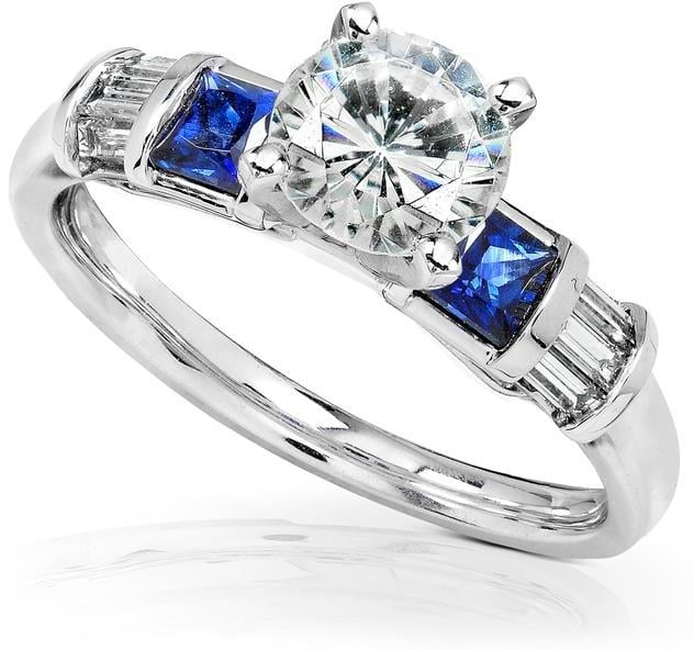 Kobelli Jewelry Gold Engagement Ring With Diamond and Sapphire