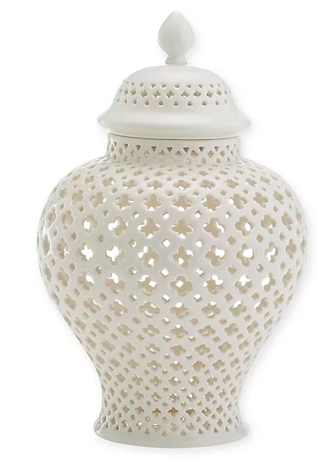 Two's Company Cathage Piereced Covered Lantern