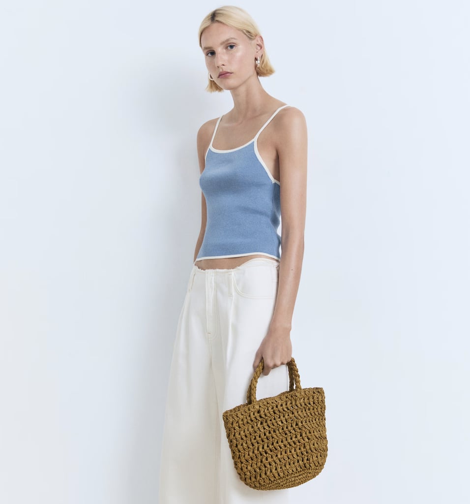 Mango Knitted Tip with Contrast Trim
