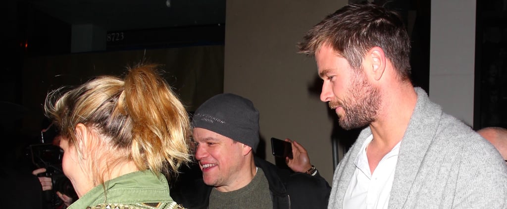 Chris Hemsworth and Matt Damon Double Date in LA Jan. 2017