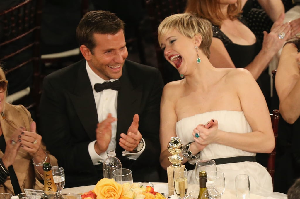 Jennifer Lawrence and Bradley Cooper enjoyed a good laugh at the Golden Globes in LA.
Source: Christopher Polk/NBC/NBCU Photo Bank/NBC
