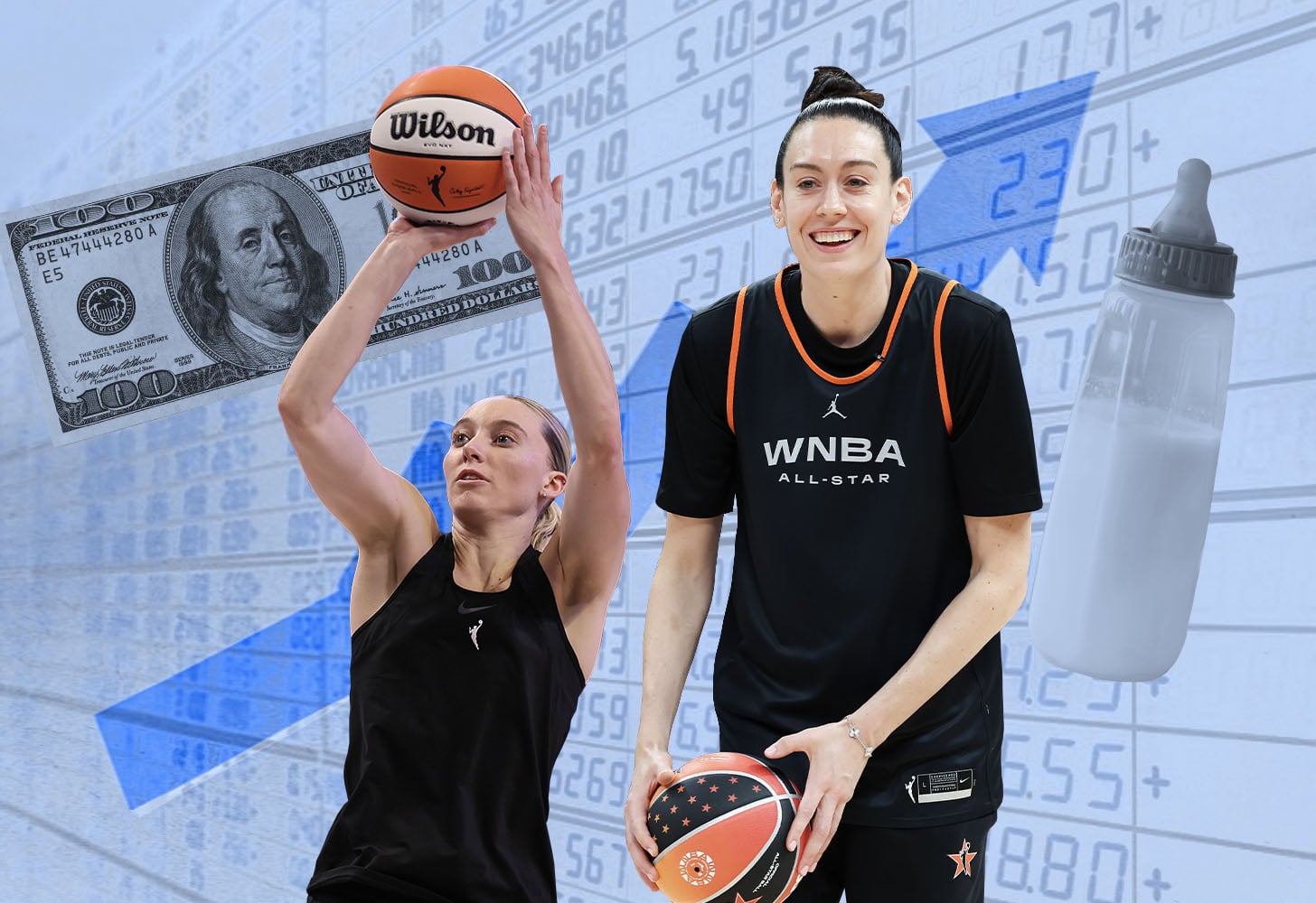 Paige Bueckers and Breanna Stewart WNBA All Star weekend, Ally.