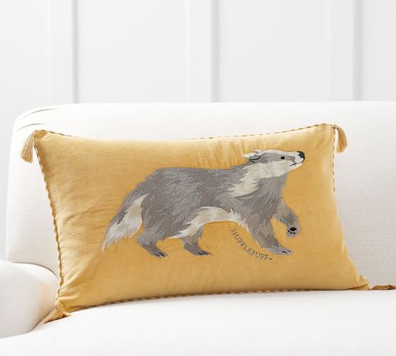 Harry Potter Hufflepuff Hogwarts House Pillow Accio Christmas