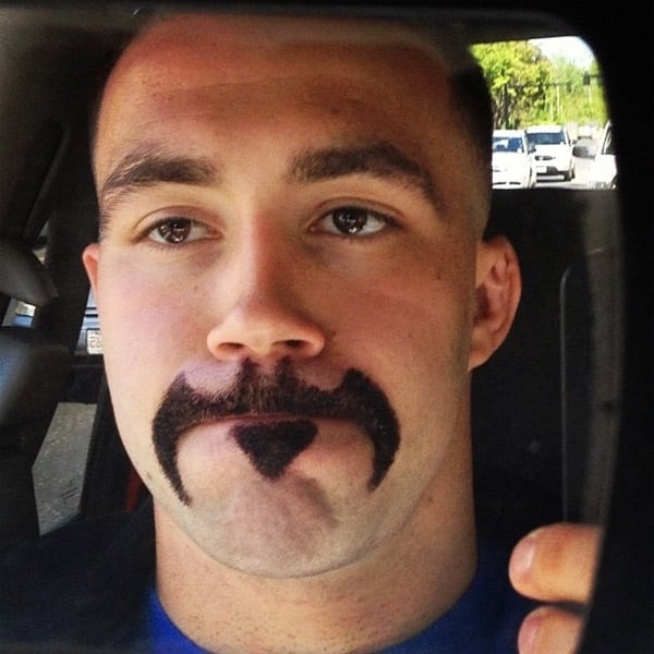 "The Batstache."
Source: Reddit user joecooool418 via Imgur