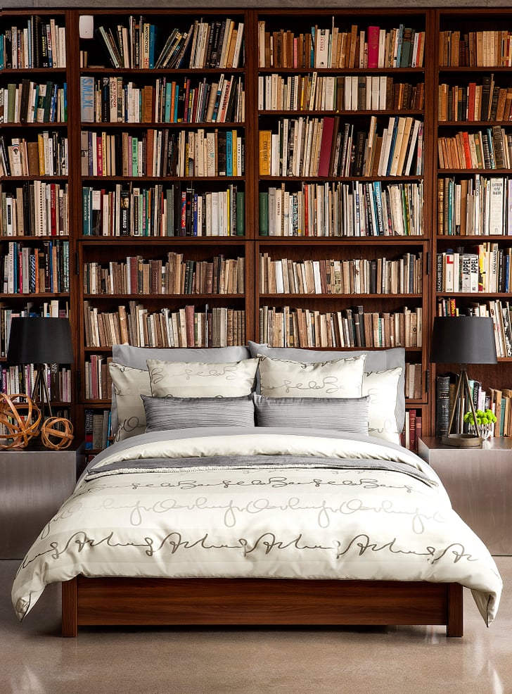 Wall of Books How to Style Books in Bedroom POPSUGAR Home Photo 6