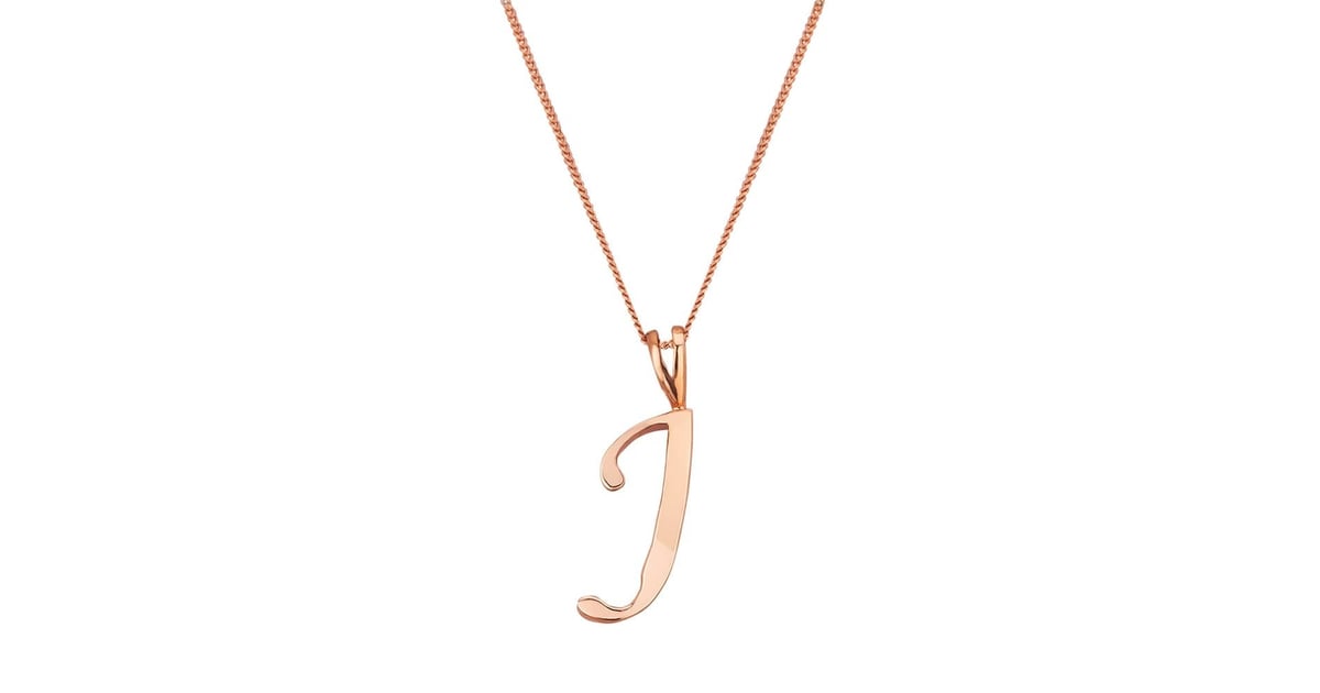 9ct rose top gold initial necklace
