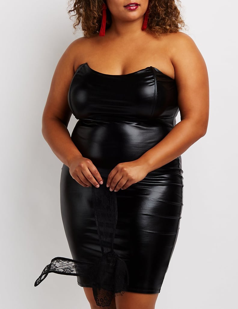 Charlotte Russe Strapless Faux Leather Bodycon Dress