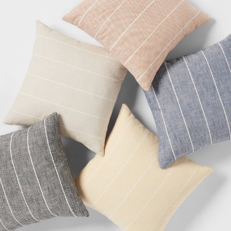 Decorative Pillows: Threshold Cotton Striped Square Throw Pillow