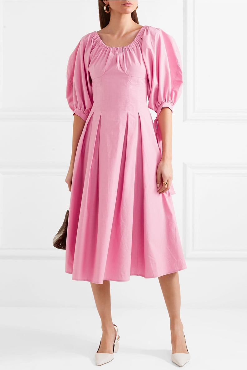 Rejina Pyo Greta Bow-Embellished Cotton Midi Dress