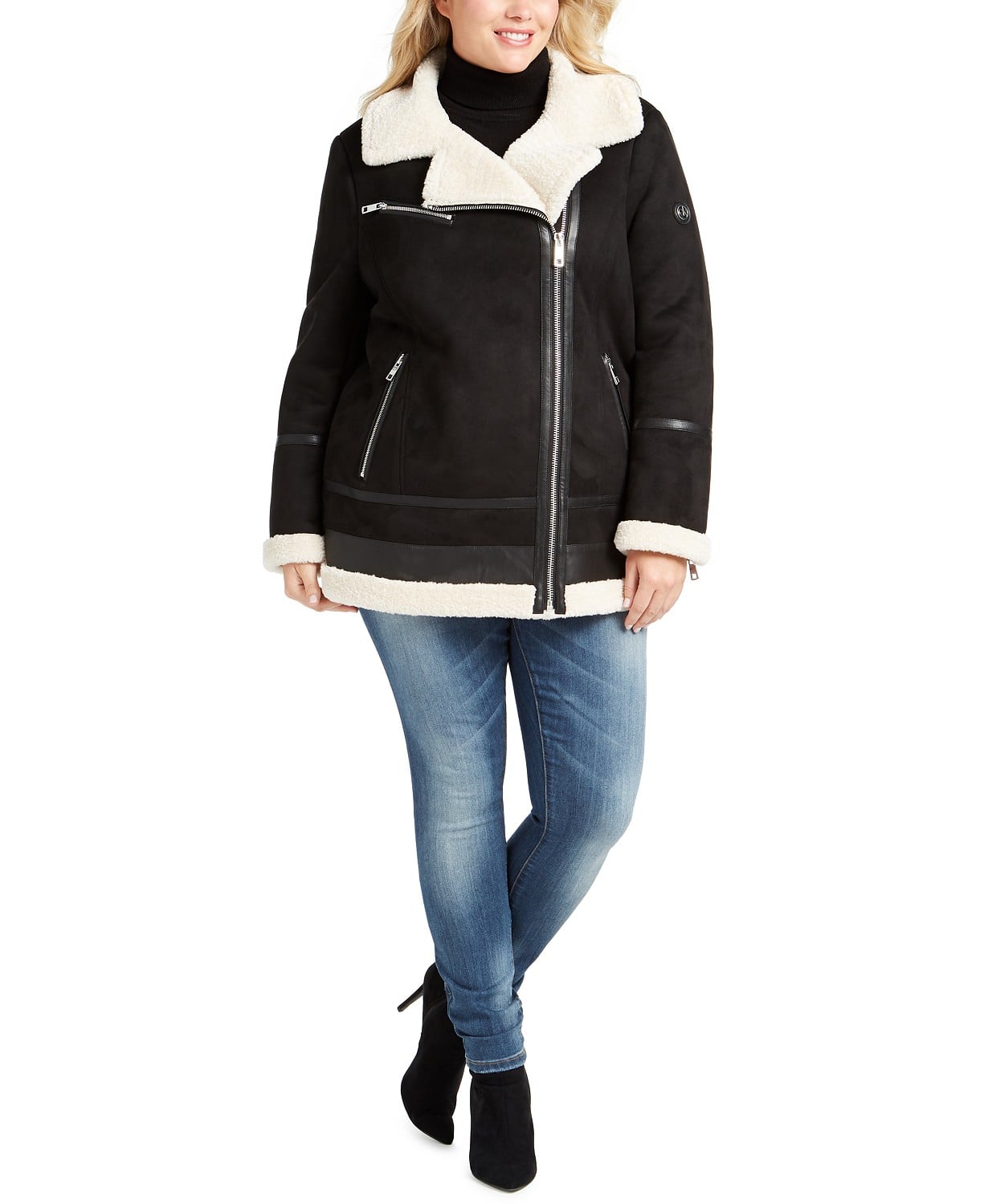 Macy's calvin klein on sale plus size coats