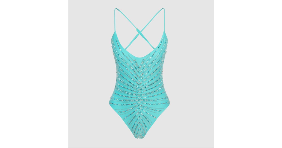 Oceanus Hanson Swimsuit | Dua Lipa Wears a Crushed-Velvet Swimsuit From ...