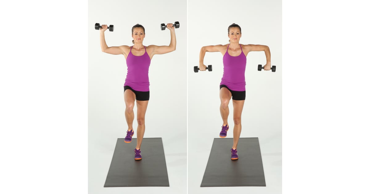 SingleLeg Scarecrow Best Dumbbell Arm Exercises POPSUGAR Fitness
