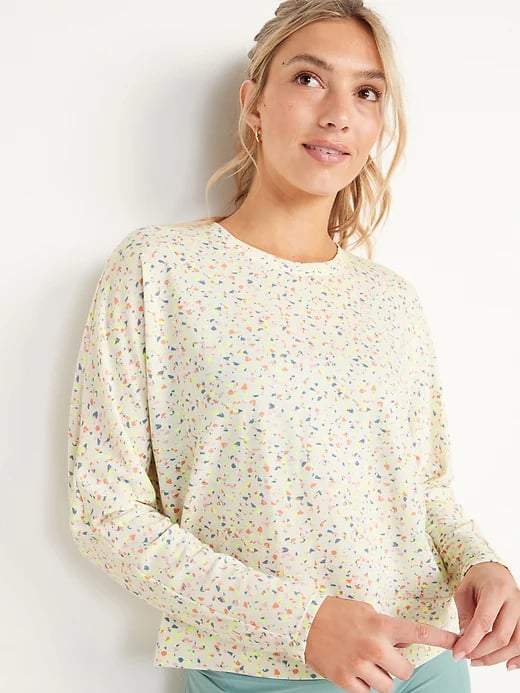 Old Navy Lightweight Twist-Back French Terry Top in Confetti