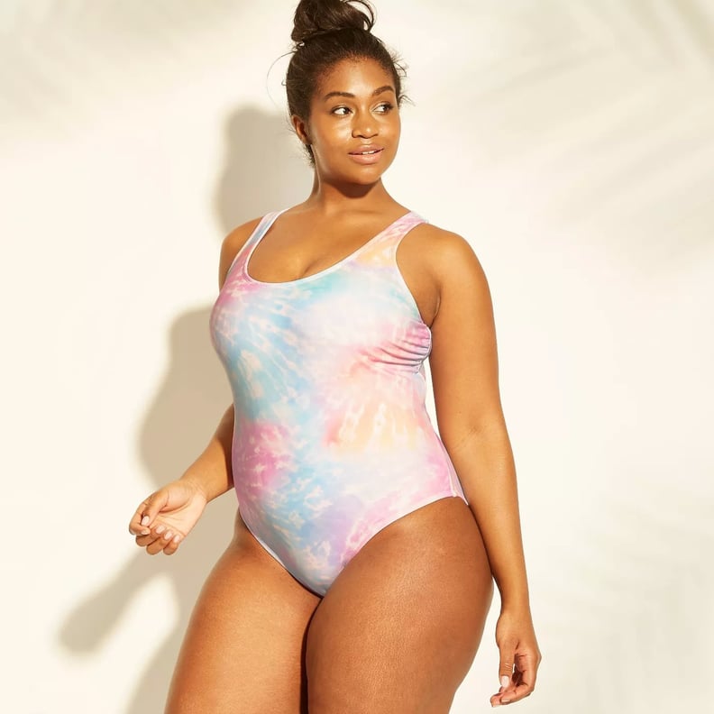 Target Plus Size Tie Dye Scoop Back One Piece Swimsuit