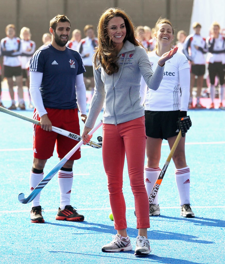 In March 2012, the Duchess of Cambridge wore a pair of running shoes while playing hockey with the GB teams in London.