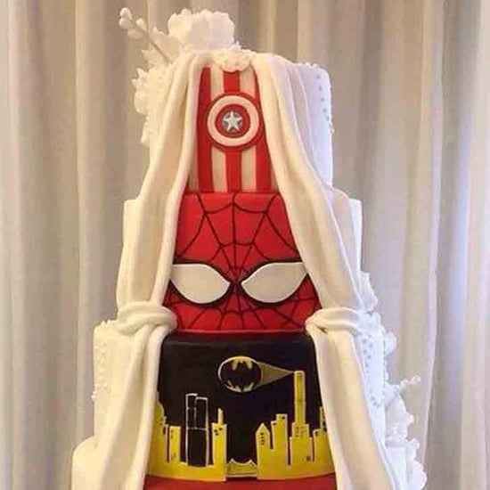 Two-Sided Marvel Wedding Cake
