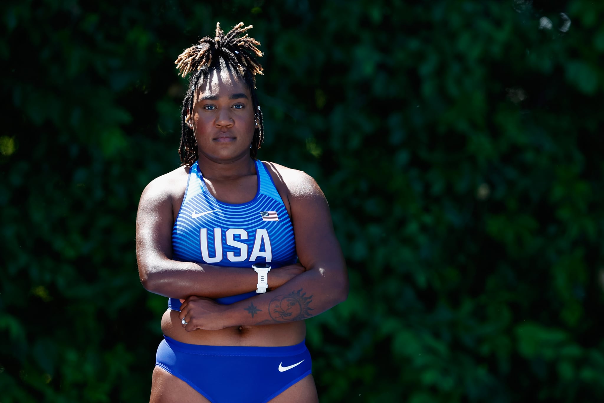MINNEAPOLIS, MINNESOTA - JUNE 16: United States Paralympic Athlete Deja Young poses for a portrait during a practice session ahead of the 2021 U.S. Paralympic Trials at Breck High School on June 16, 2021 in Minneapolis, Minnesota. (Photo by Christian Petersen/Getty Images)