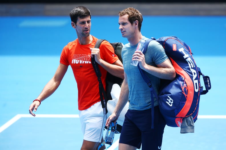 Photos From Andy's Day at the Australian Open Practice Match