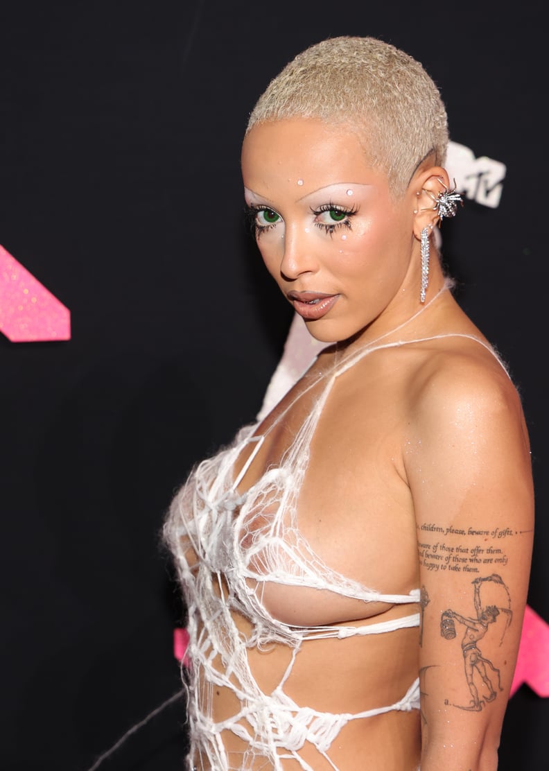NEWARK, NEW JERSEY - SEPTEMBER 12: (EDITORS NOTE: Image contains partial nudity.) Doja Cat attends the 2023 Video Music Awards at Prudential Center on September 12, 2023 in Newark, New Jersey. (Photo by Kevin Mazur/Getty Images for MTV)