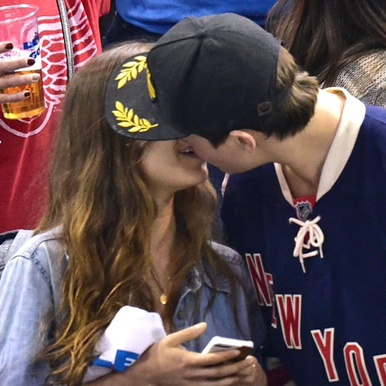 Ansel Elgort Kisses Girlfriend at Hockey Game | Pictures