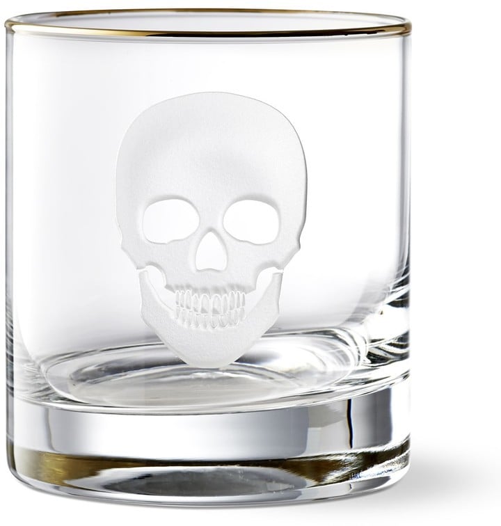 Williams Sonoma Halloween Skull Old-Fashioned Glass