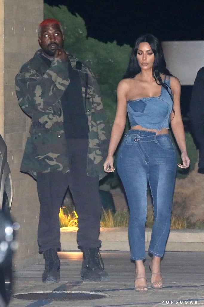 Kim Kardashian Denim Outfit With Kanye West February 2019