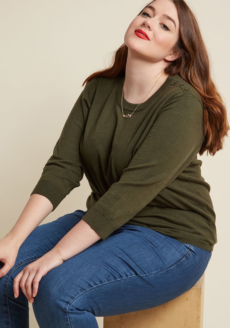 ModCloth Charter School Pullover Sweater in Olive