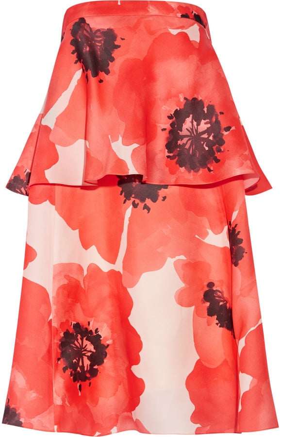Lela Rose Tiered Floral-Print Silk-Gazar Dress ($1,995)