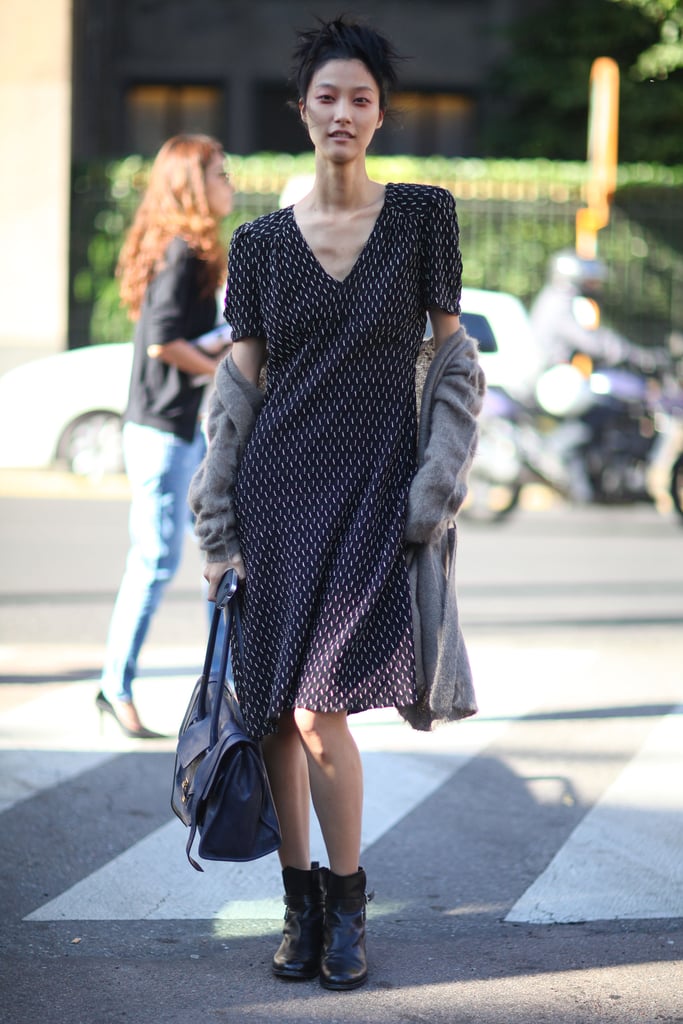 A soft, easy day dress got a tough edge with biker boots.
Source: Greg Kessler
A soft, easy day dress got a tough edge with biker boots.
Source: Greg Kessler