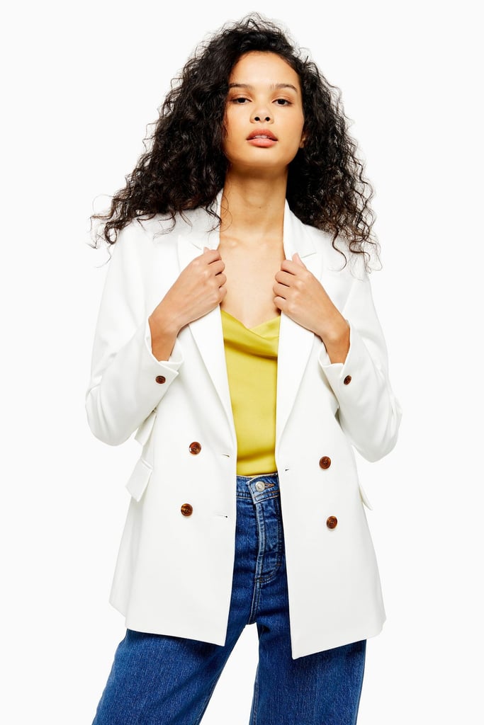 Topshop Ivory Double Breasted Jacket