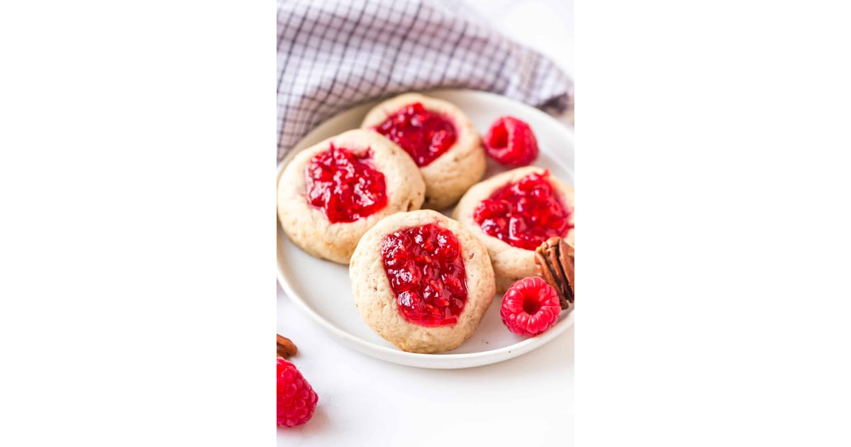 Raspberry Jam Thumbprint Cookies Easy Christmas Cookies 2020 POPSUGAR Food Photo 6