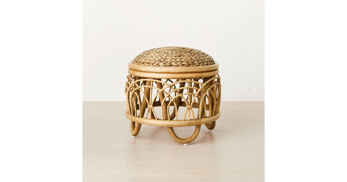A Boho Ottoman Opalhouse designed with Jungalow Tenaya Rattan Ottoman Natural Jungalow