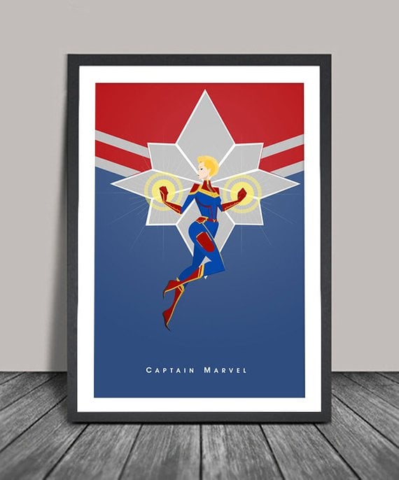 Captain Marvel Minimalist Poster