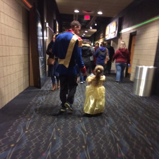 Dad and Daughter Dressed Up For Beauty and the Beast