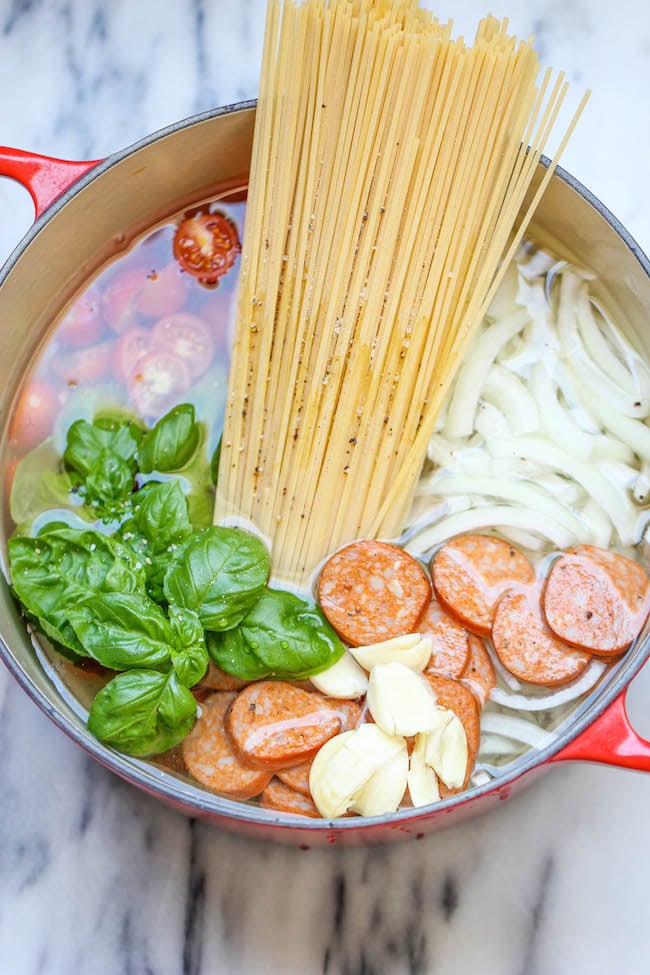 One-Pot Pasta with Andouille Sausage