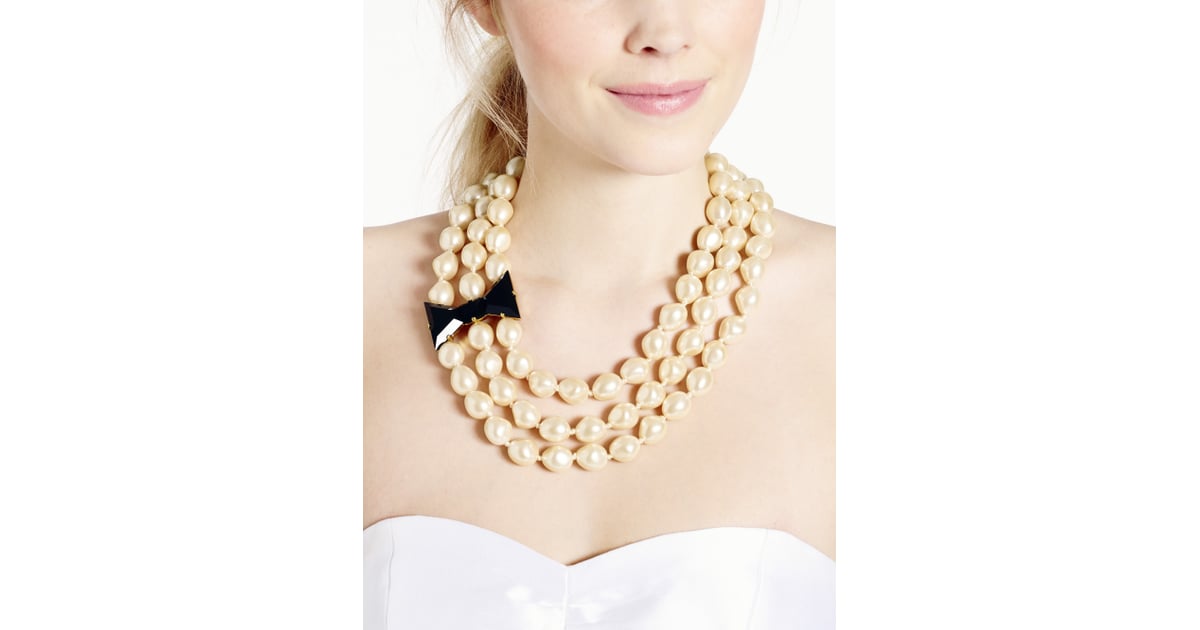 Kate Spade New York Black Tie Optional Three Strand Pearl Necklace