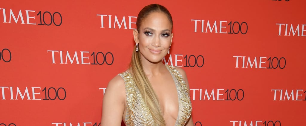 Jennifer Lopez Gold Zuhair Murad Dress at Time 100 Gala 2018