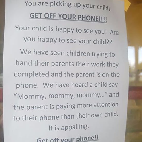 Daycare's Sign Telling Parents to Get Off Their Phones