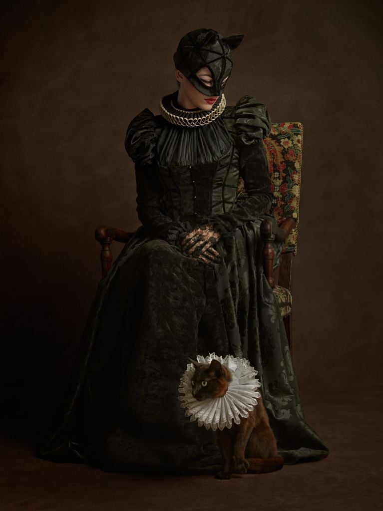Catwoman: "Portrait of a Feline Woman in Black and Her Even More Savage Animal"