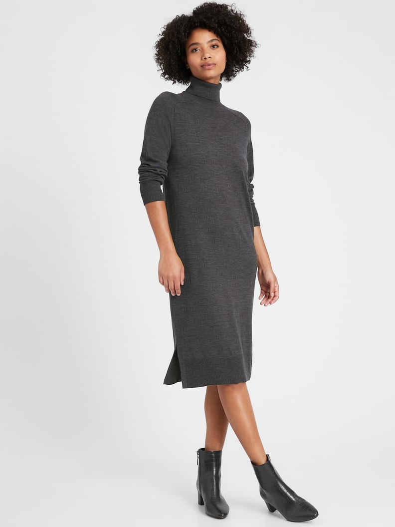 Banana Republic Washable Merino Turtleneck Sweater Dress